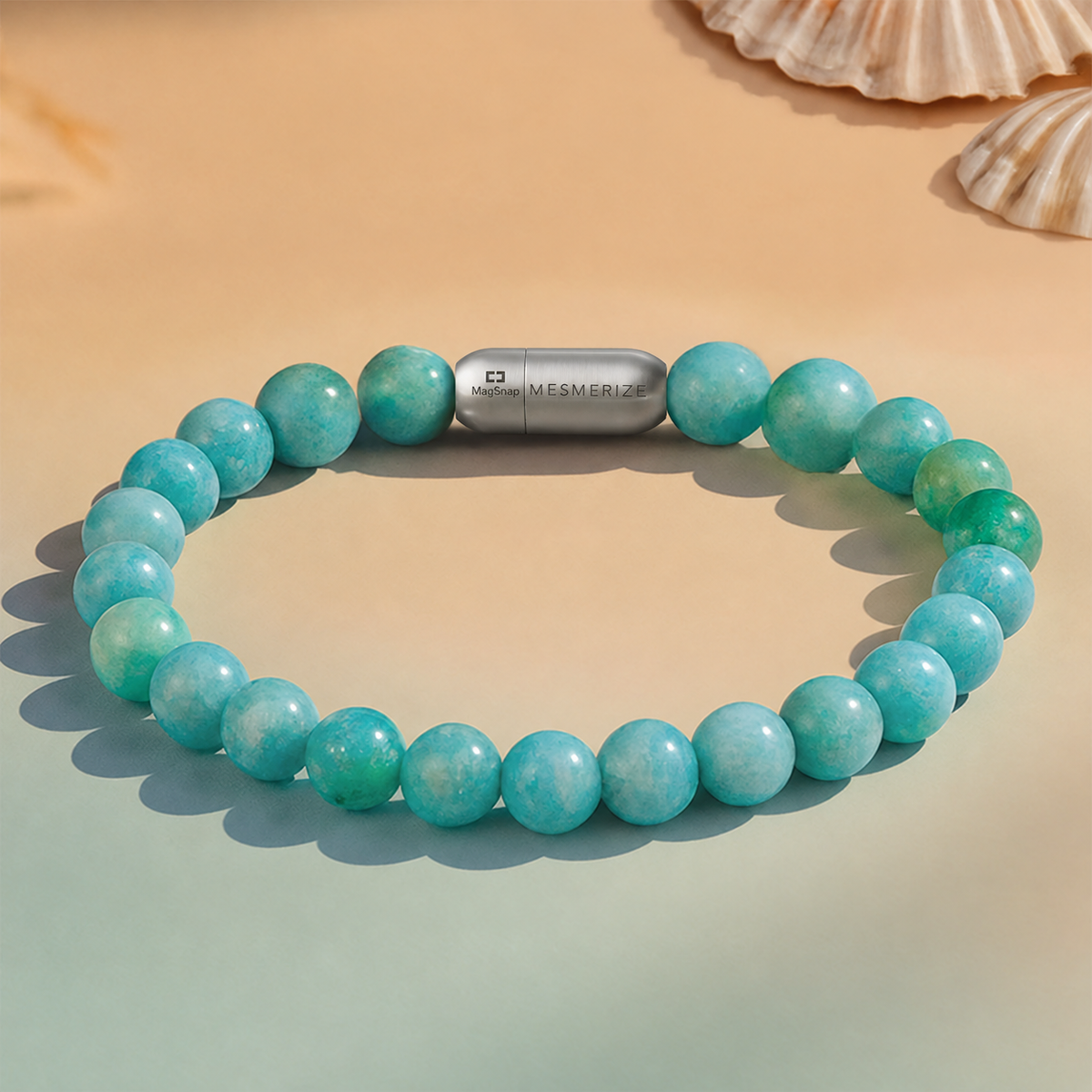 Gleaming Hemimorphite Natural Stone Bracelet With MagSnap 2