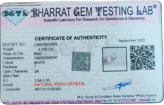 Clear Quartz lab certificate 8