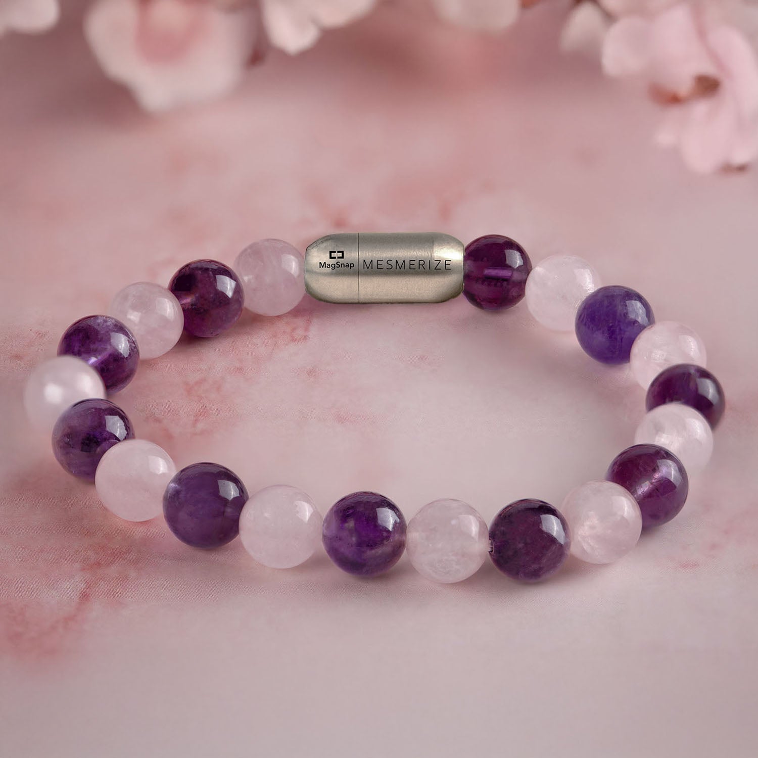 Compassionate Amethyst & Rose Quartz Natural Stone Bracelet
