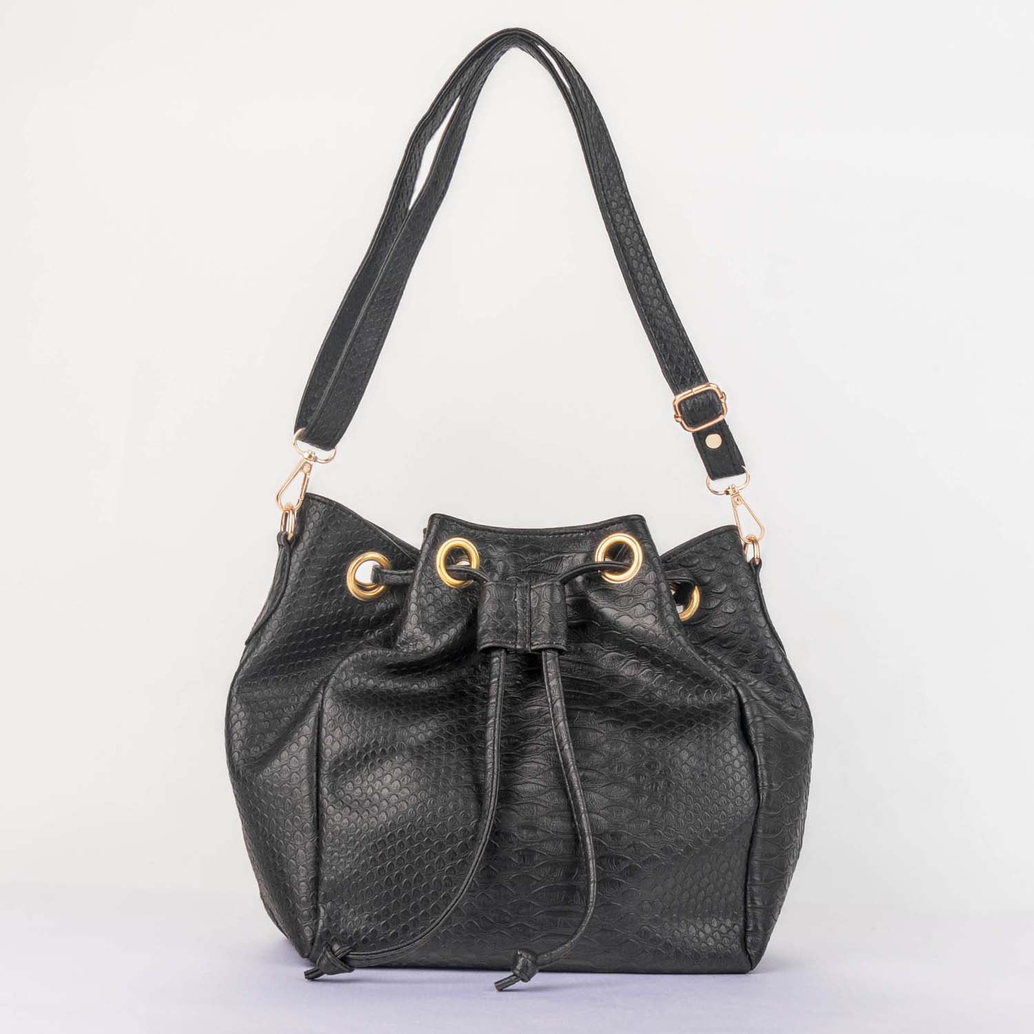 Sable Black Bucket Bag