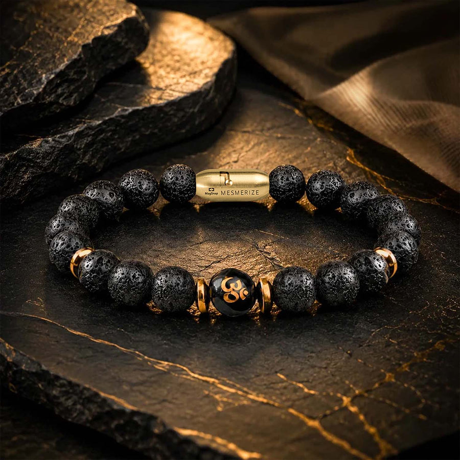 Divine Lava Natural Stone Om Bracelet with MagSnap 4