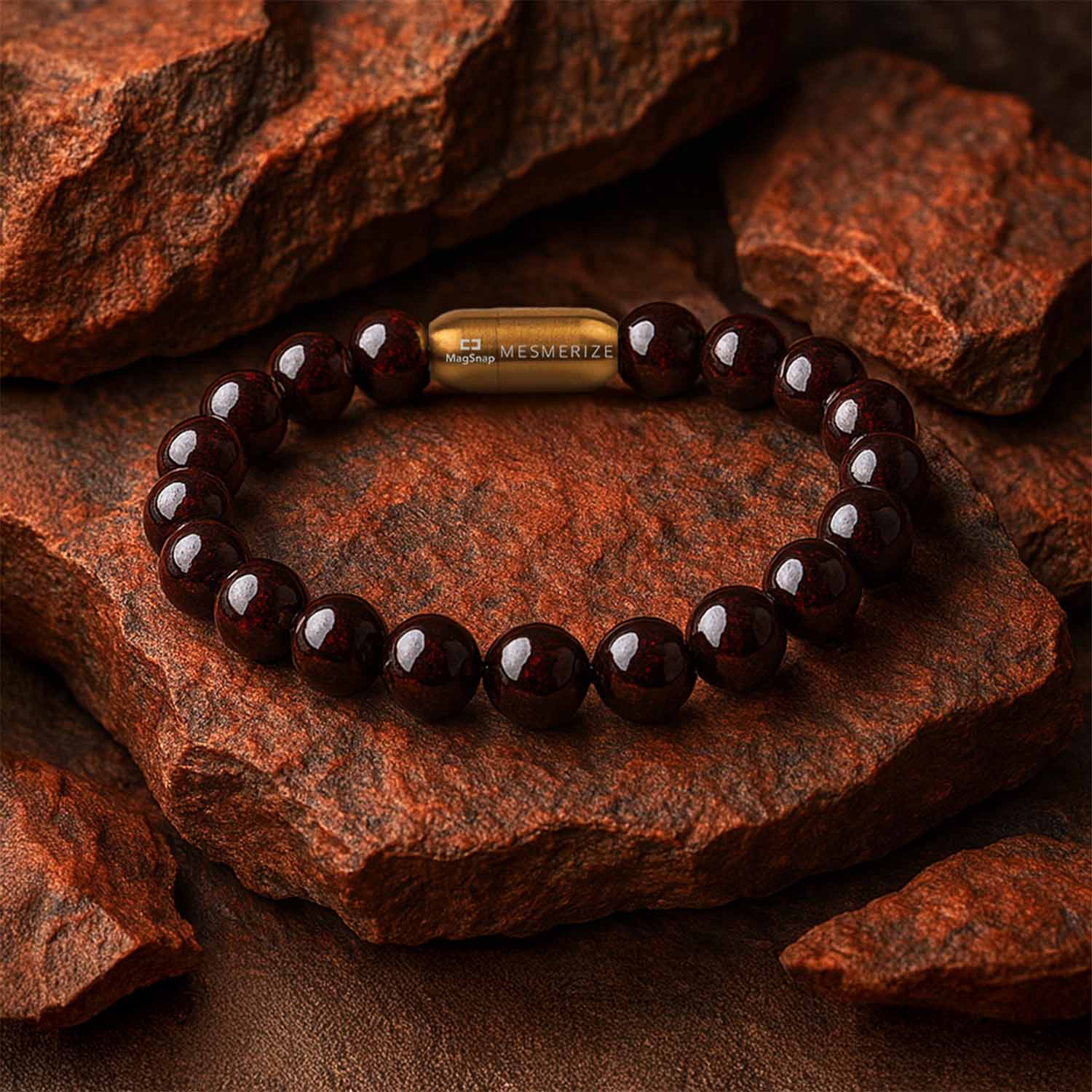 Energizing Garnet Natural Stone Bracelet with Magsnap 2