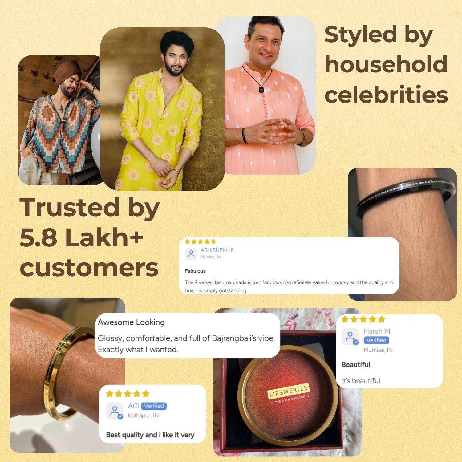 Hathi Godha Palki Krishna MicroCarved Round Kada Black