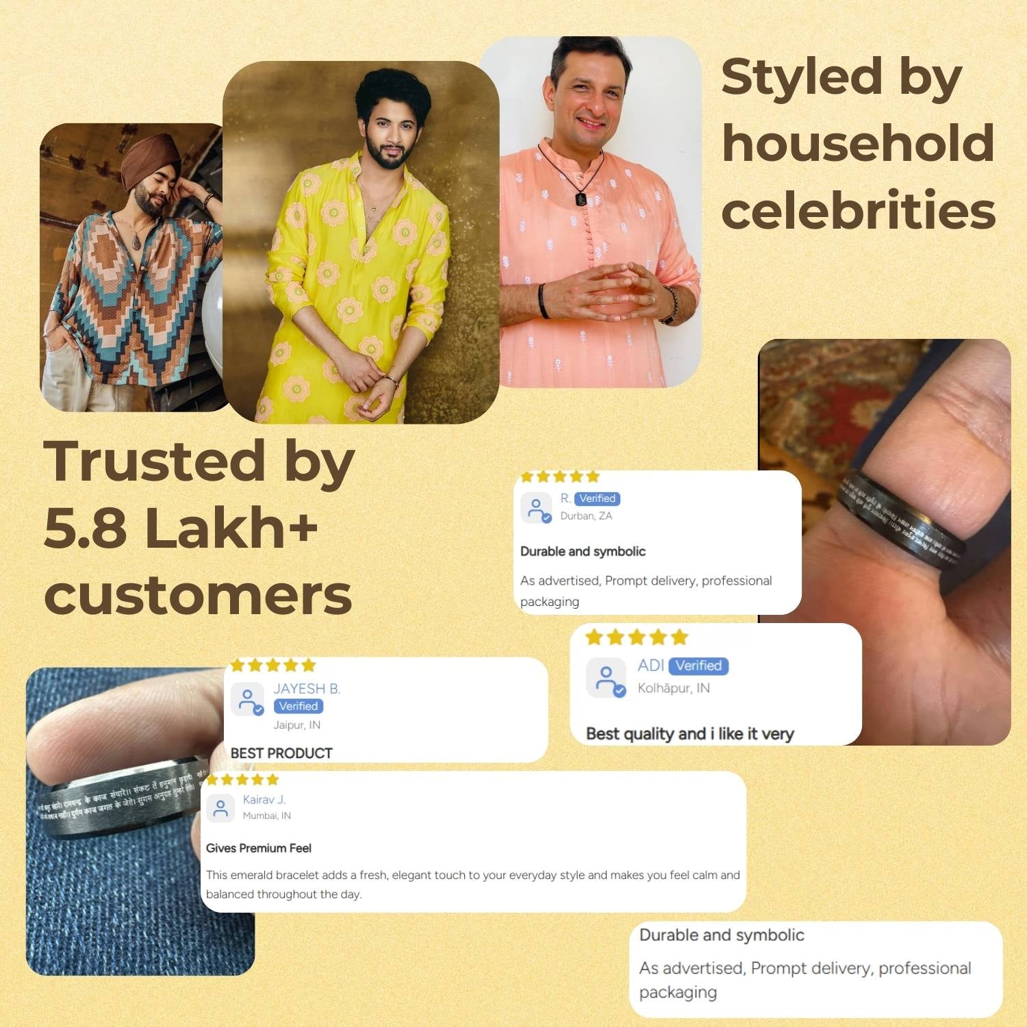 Positivity Hanuman Chalisa 9 Verse MicroCarved Beveled Ring