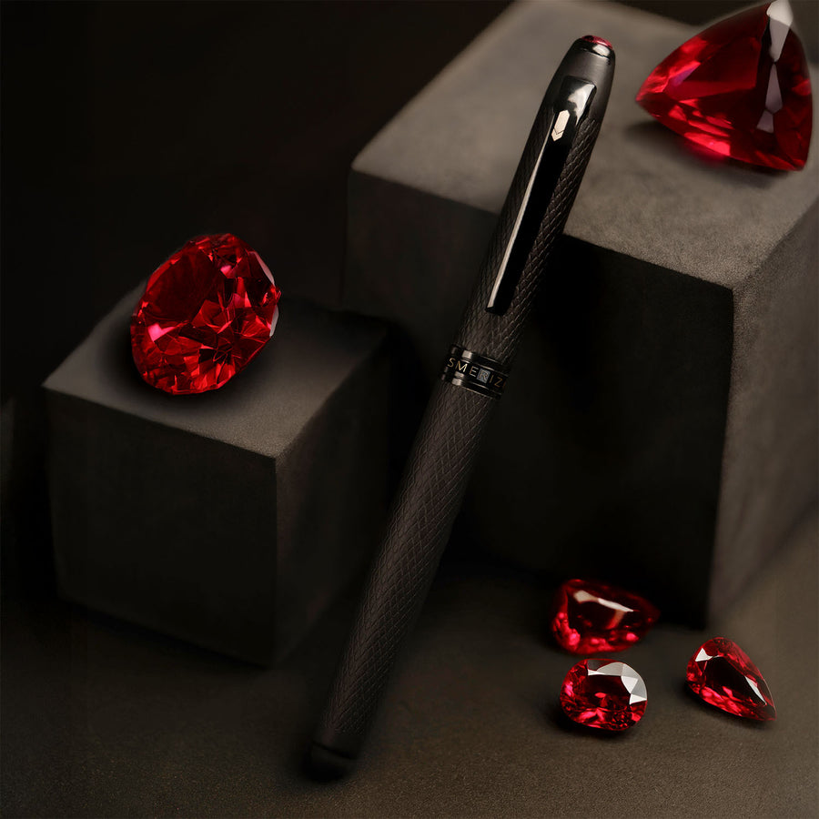 Ultra Matte Black Garnet 2 in 1 MagSnap Roller Ball Pen with Stylus