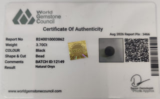 Gloss Onyx lab certificate 11