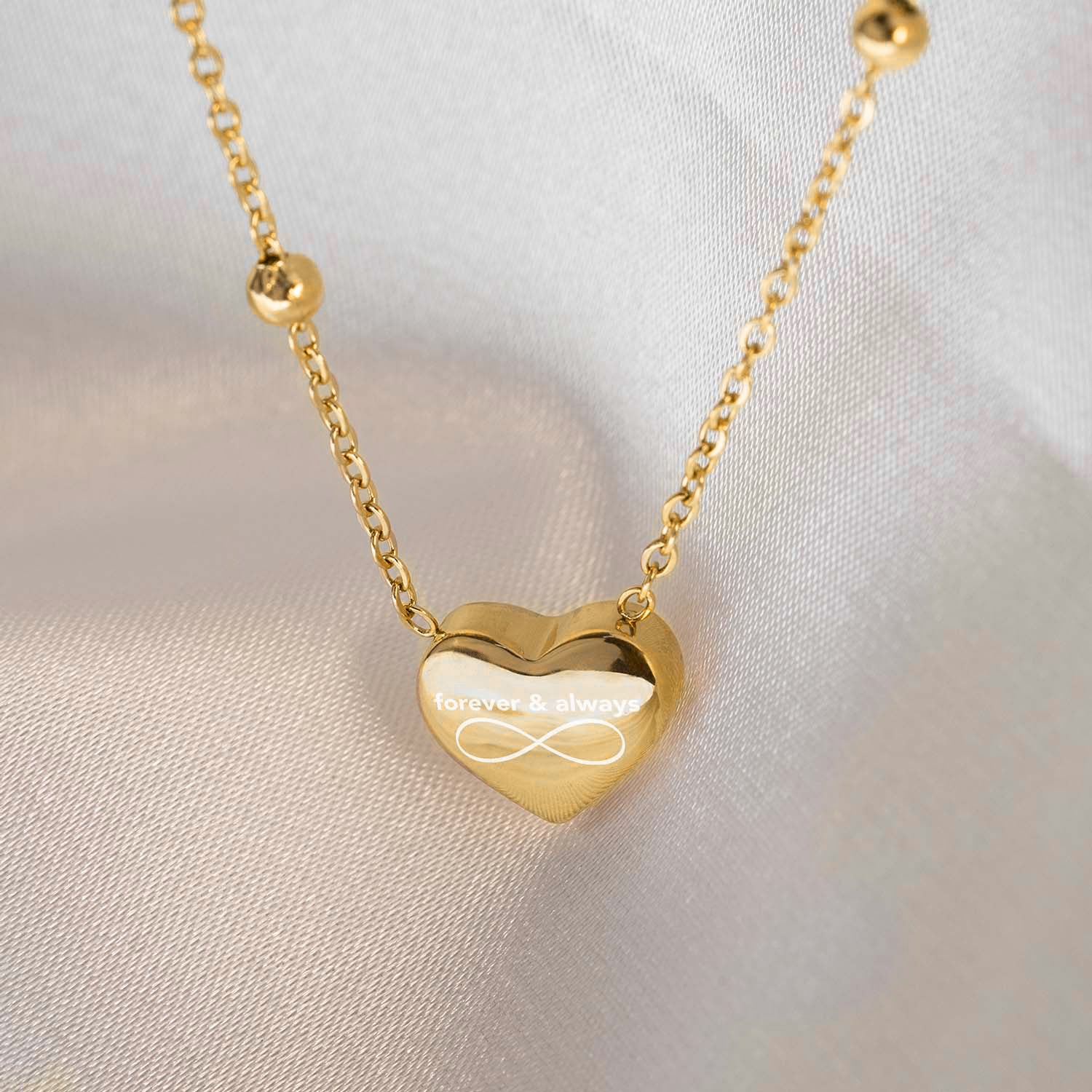 Forever and Always Paris Heart Necklace Gold