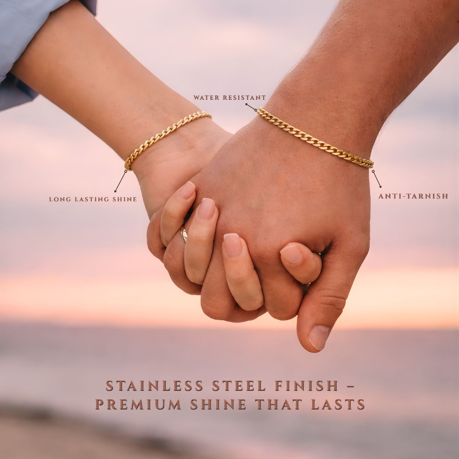Love Locked Permanent Couple Bracelet Kit Gold