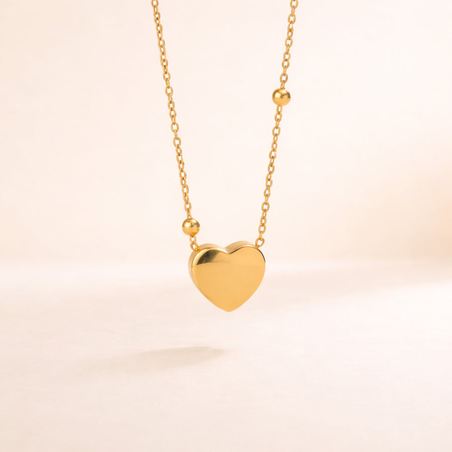 Paris Heart Gold Reversible Necklace