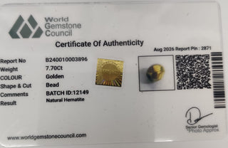Grey Hematite lab certificate 12