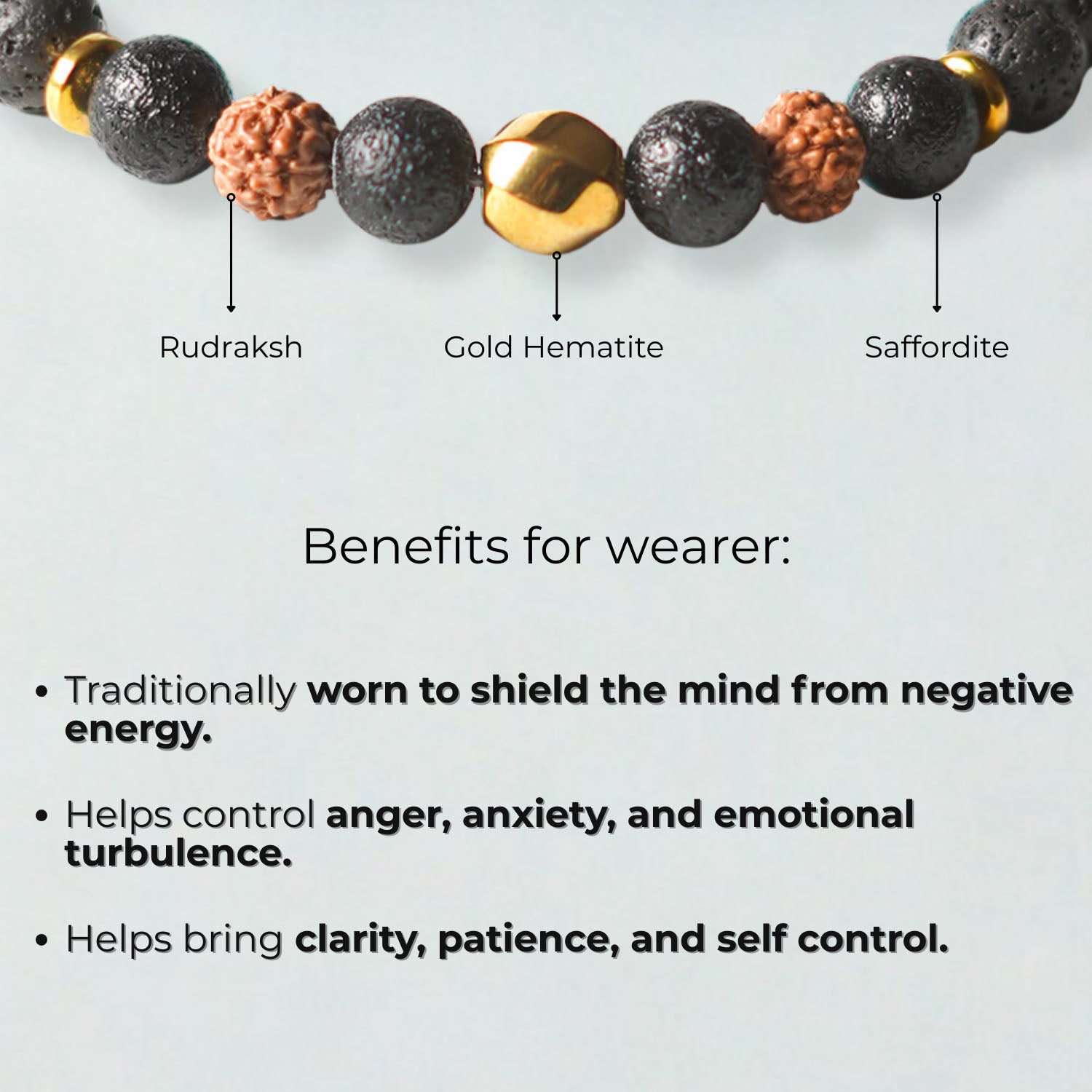 Grounded Rudraksh Natural Stone Bracelet With MagSnap2