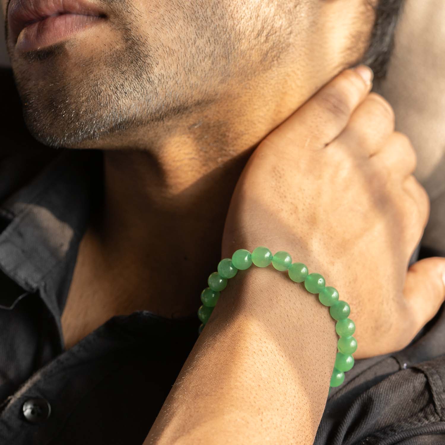 Healing Touch Aventurine Natural Stone Elastic Bracelet