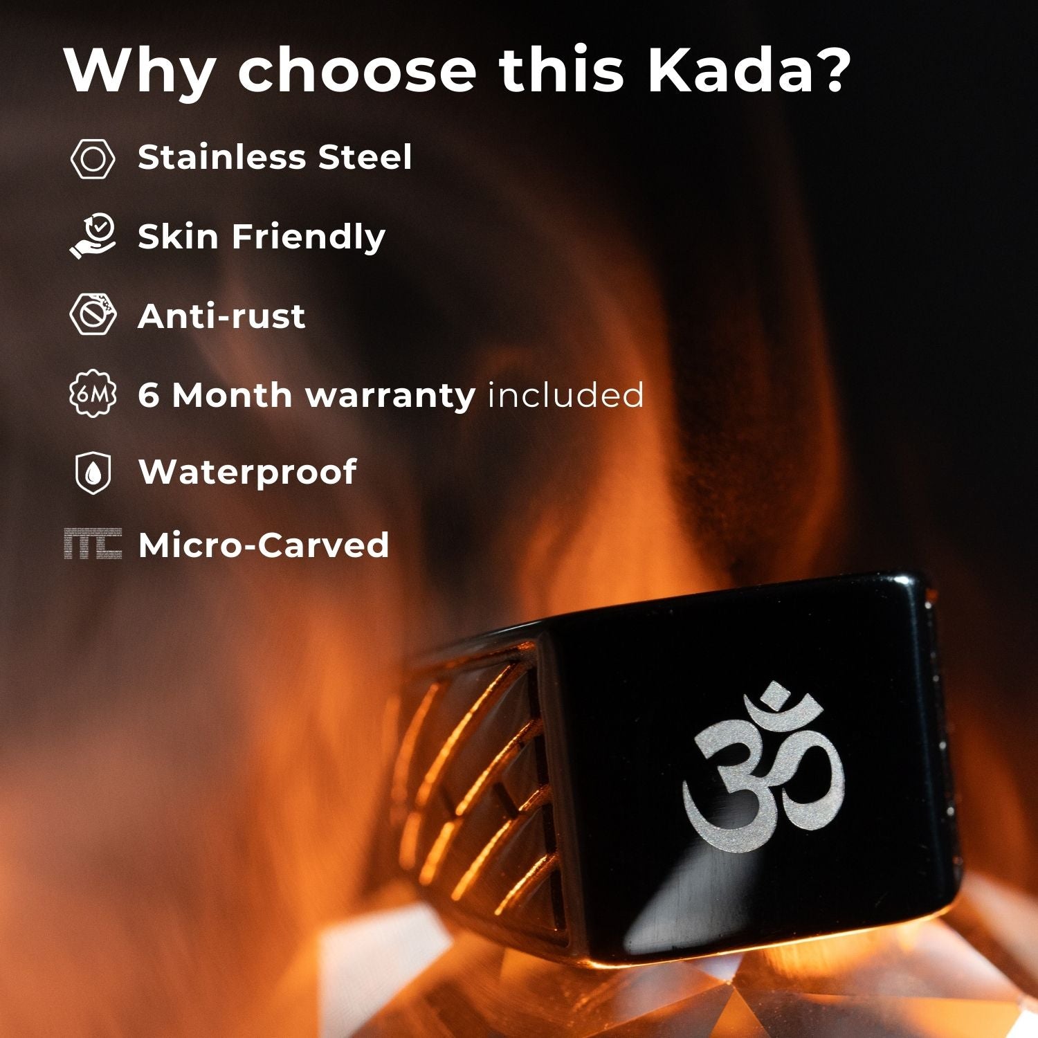 Spiritual Black Hercules Ring Om Yin Yang