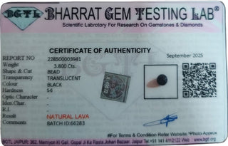 Lava Stone lab certificate 8