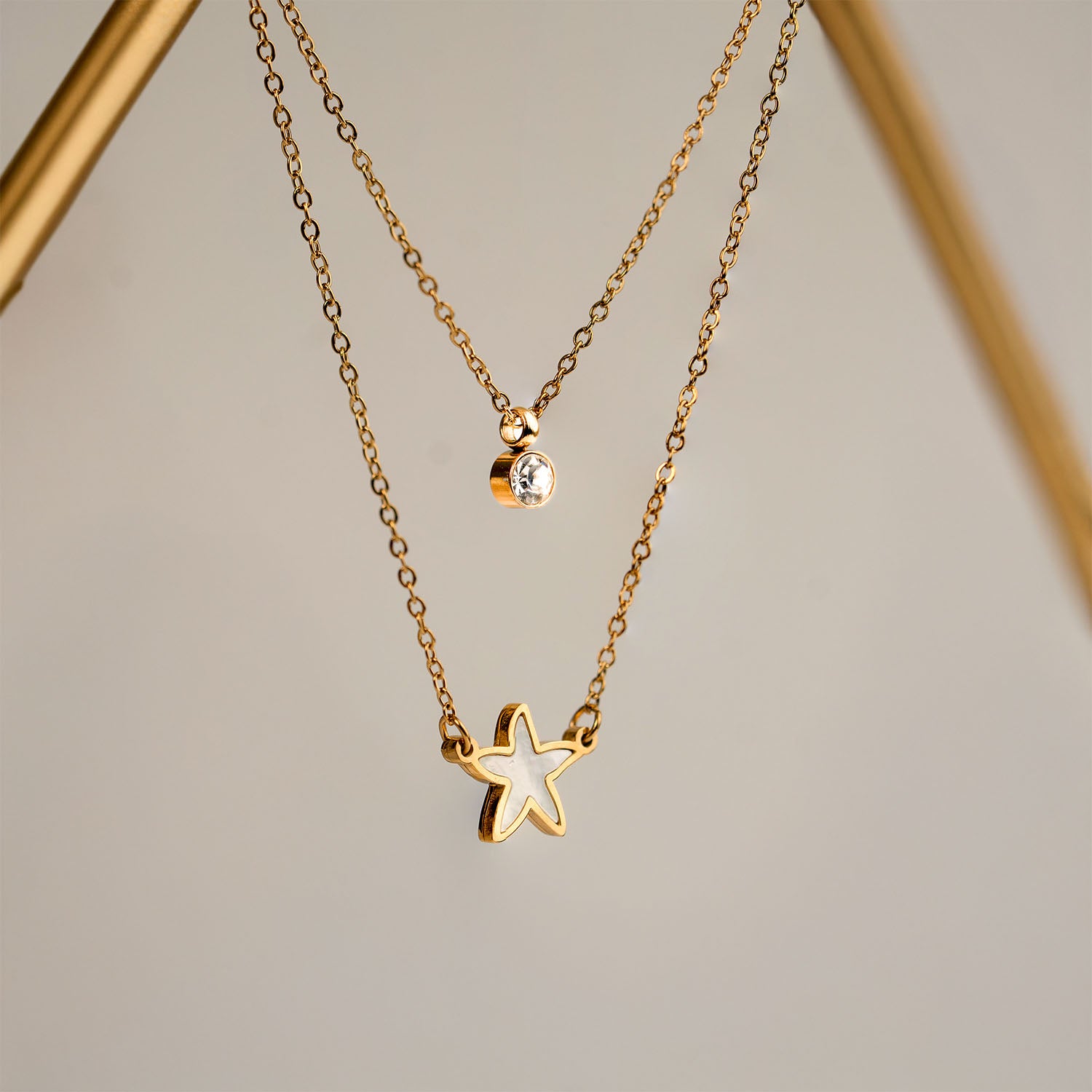 Layered MOP Star Necklace
