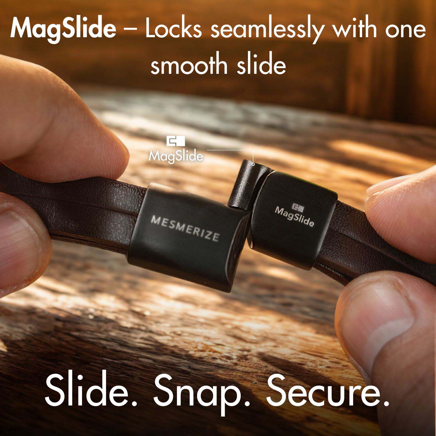 Rogue Textured NeoLeather Bracelet with MagSlide Brown