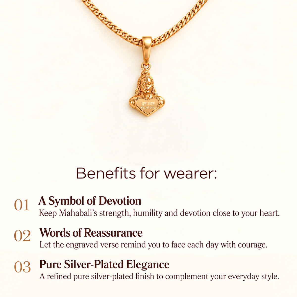 Mahabali Hanumanji Pure Silver Plated Necklace