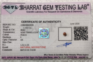 Multi Moon Stone lab certificate 4