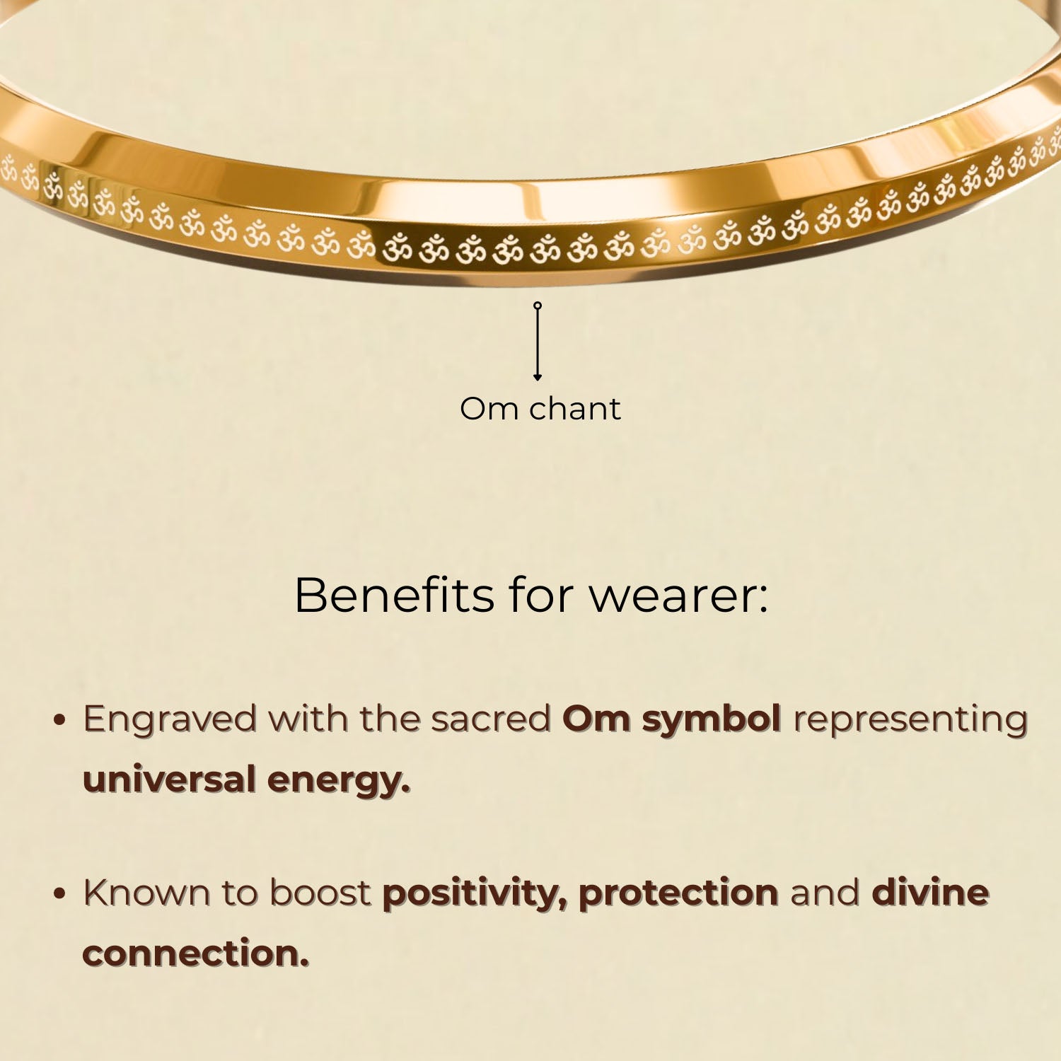 Om MicroCarved Round Kada Gold