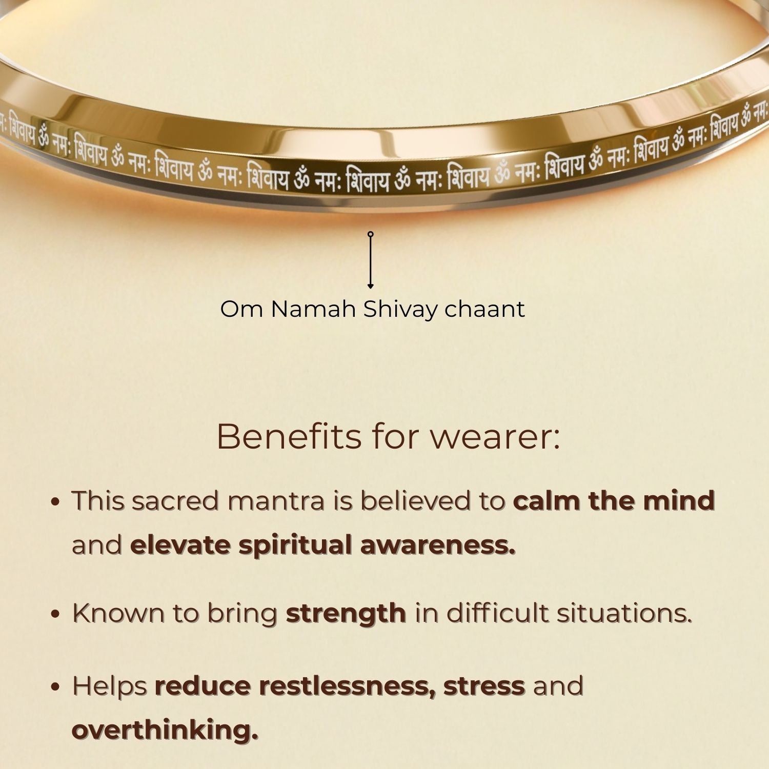 Om Namah Shivay Round Kada Black