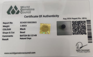 Matte Onyx lab certificate 12
