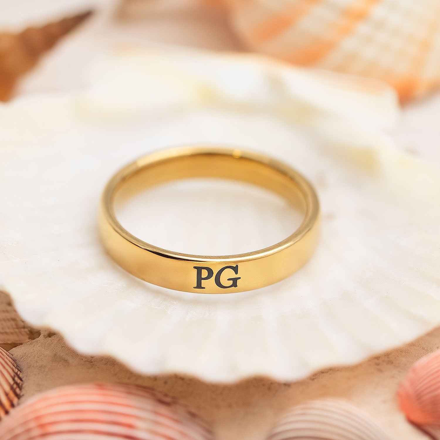 Personalised Gold Band Ring