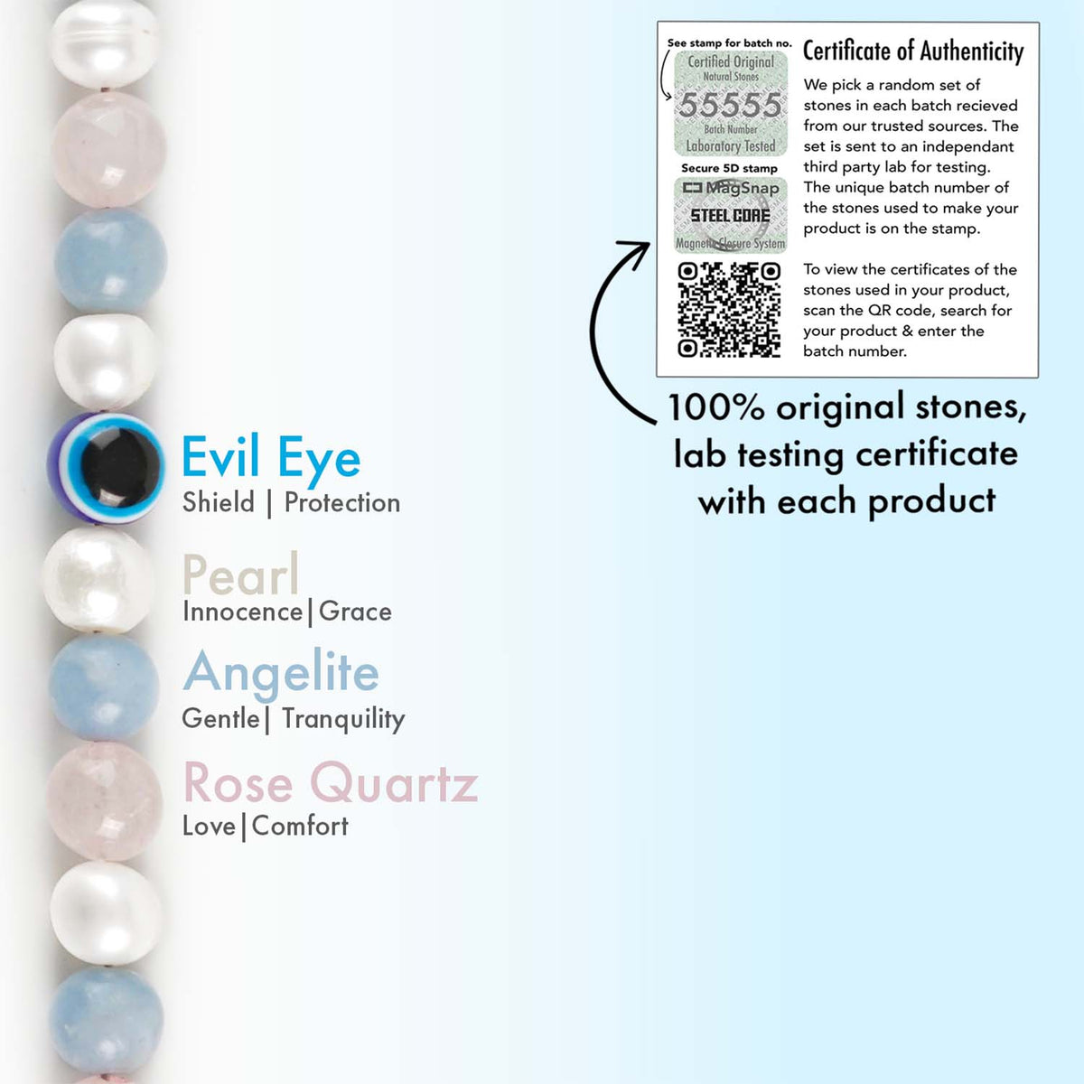 Peaceful Aura Natural Stone Bracelet with MagSnap 2