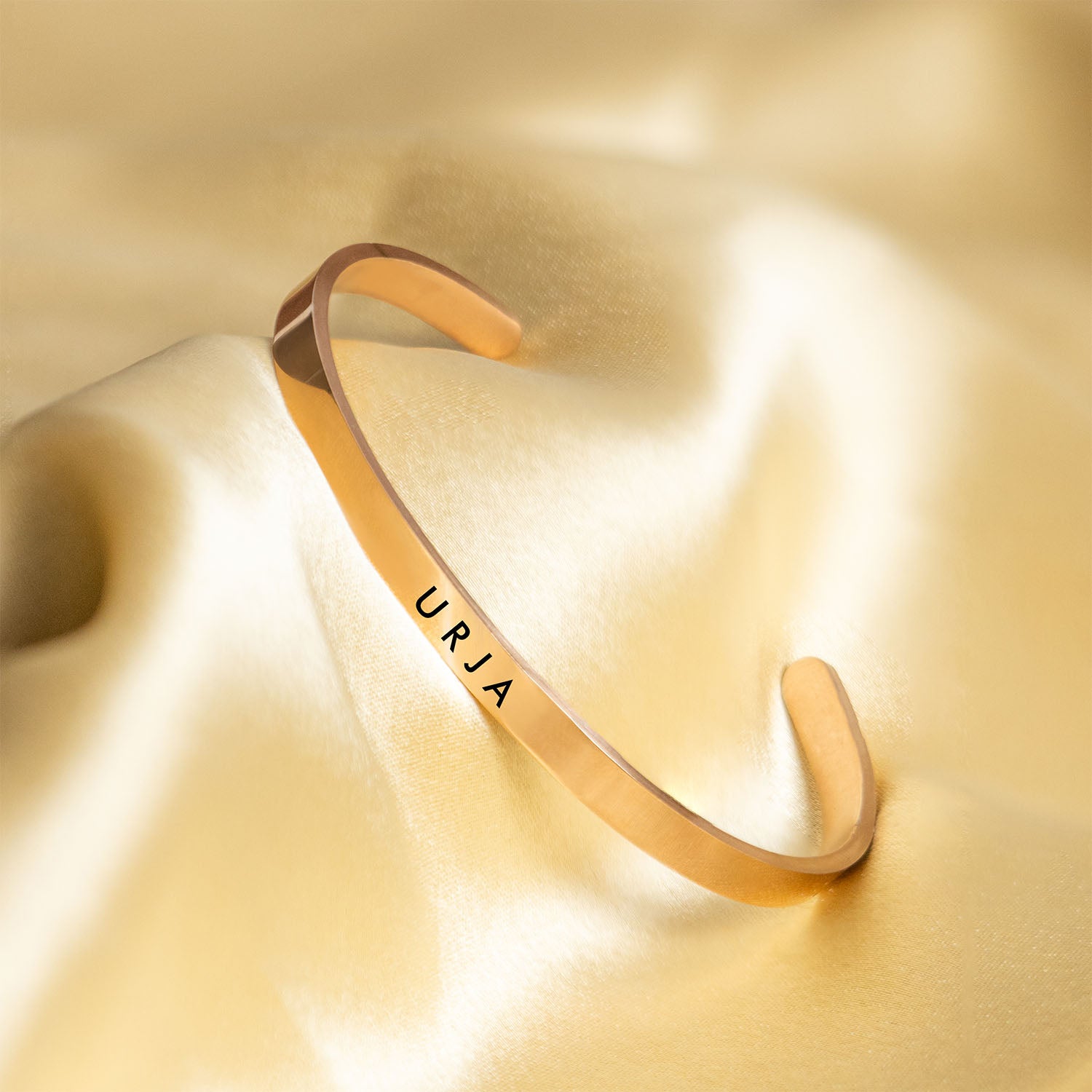 Personalised Gold Cuff Kada Bracelet