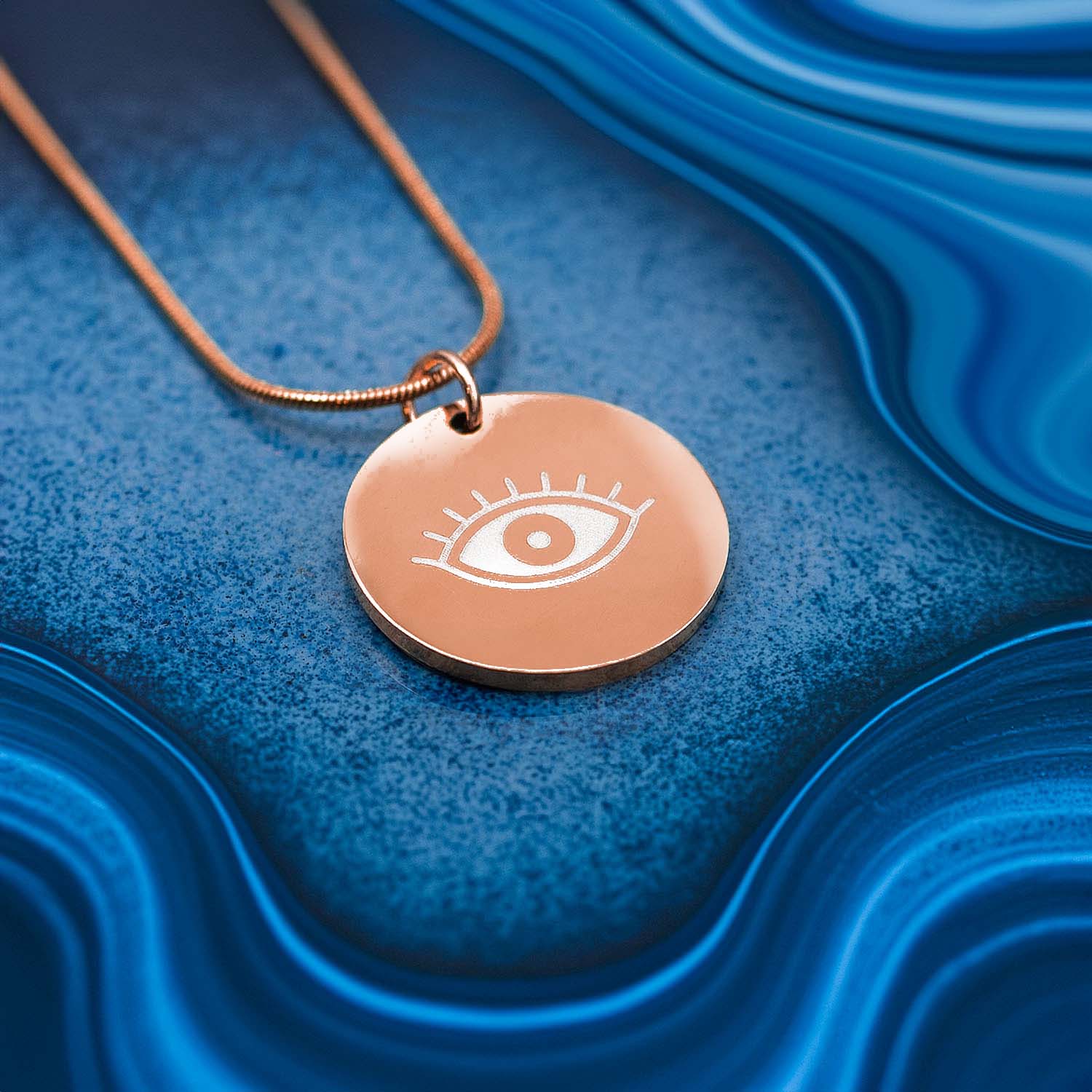 Protective Evil Eye Necklace Rose Gold