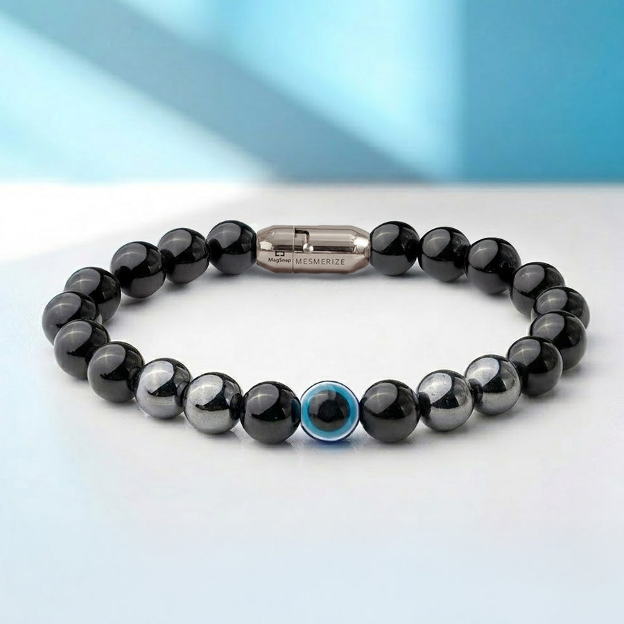 Protective Evil Eye Hematite Natural Stone Bracelet