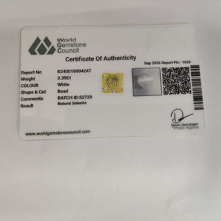 Selenite lab certificate 15