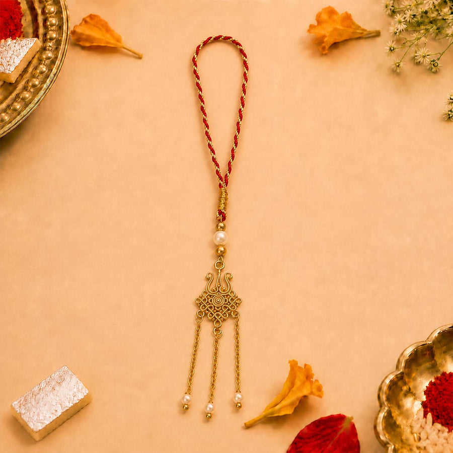 Shakti Pure Silver Plated Lumba Rakhi