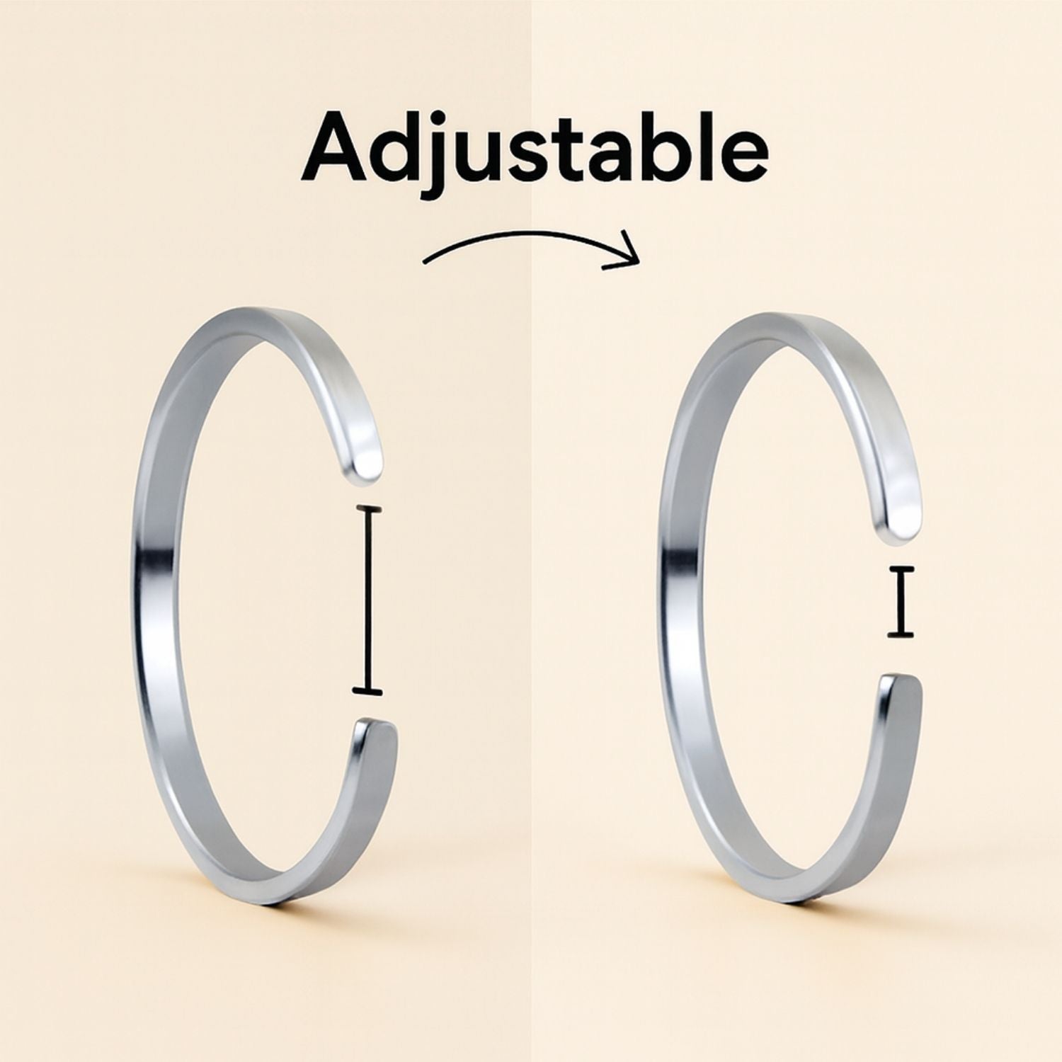 Sai Baba Gloss Cuff Adjustable Bracelet Silver