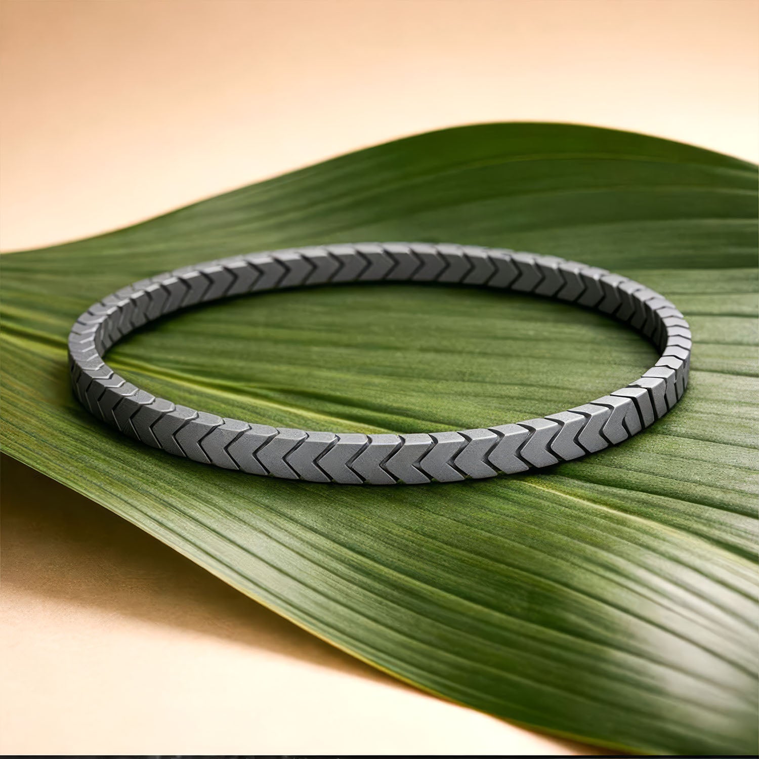 Silver Flow Hematite Stack Natural Stone Bracelet