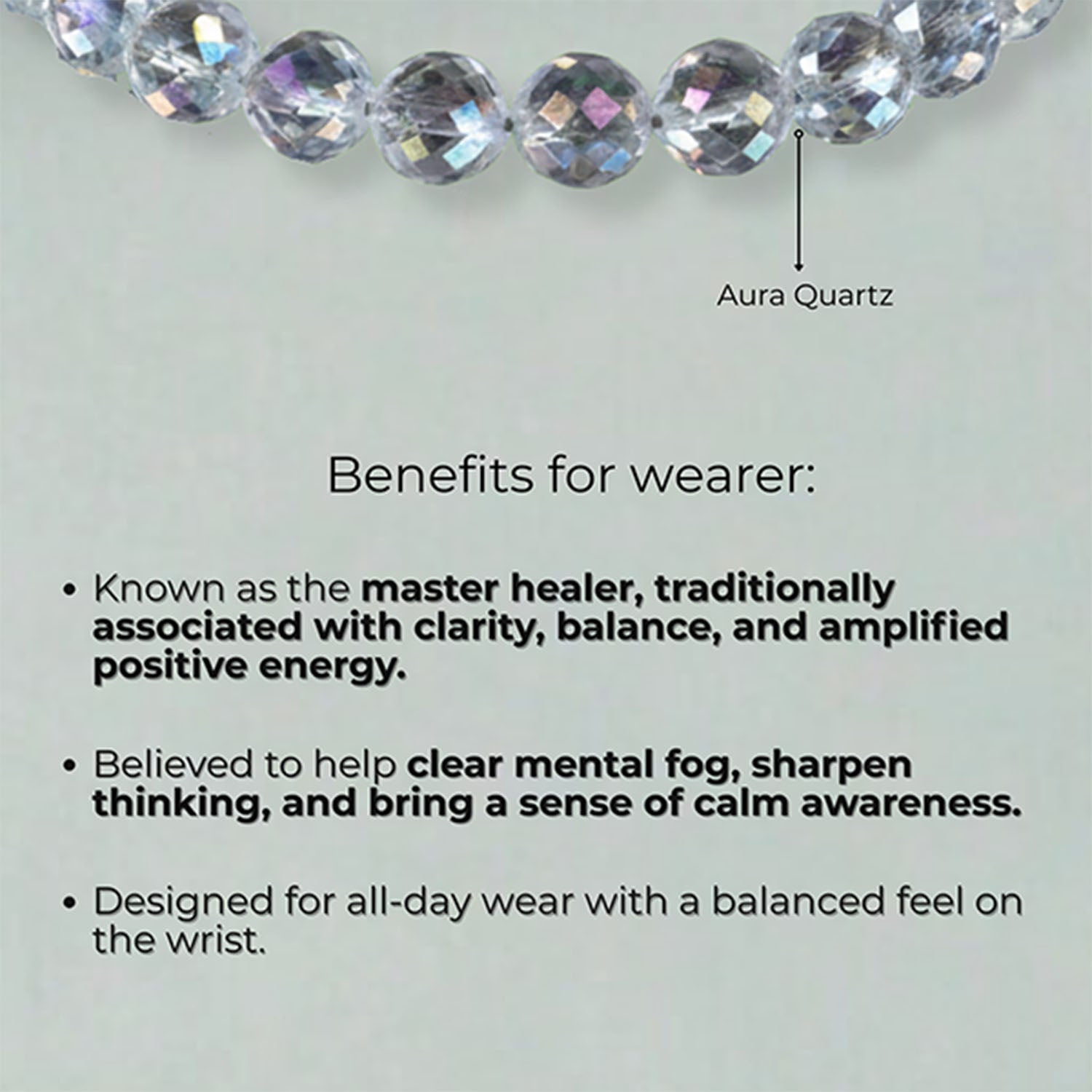 Starlit Aura Quartz Natural Stone Bracelet with MagSnap2