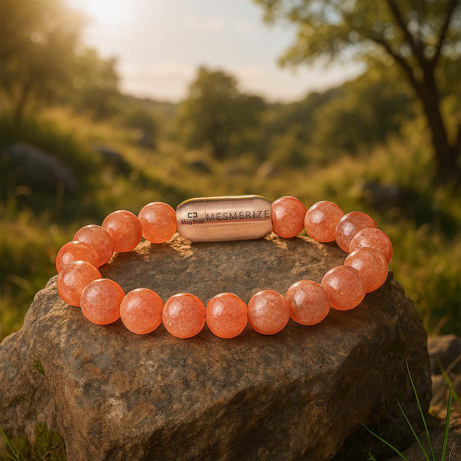 Positivity Sunstone Natural Stone Bracelet with Magsnap