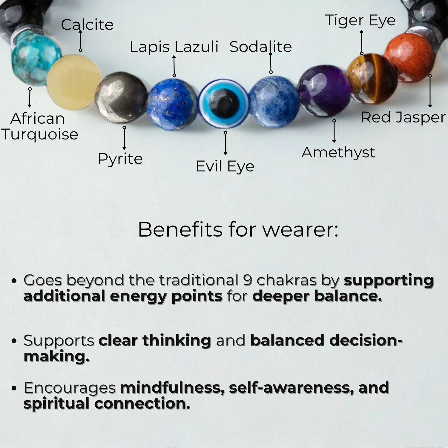 Super 9 Chakra Natural Stone Bracelet