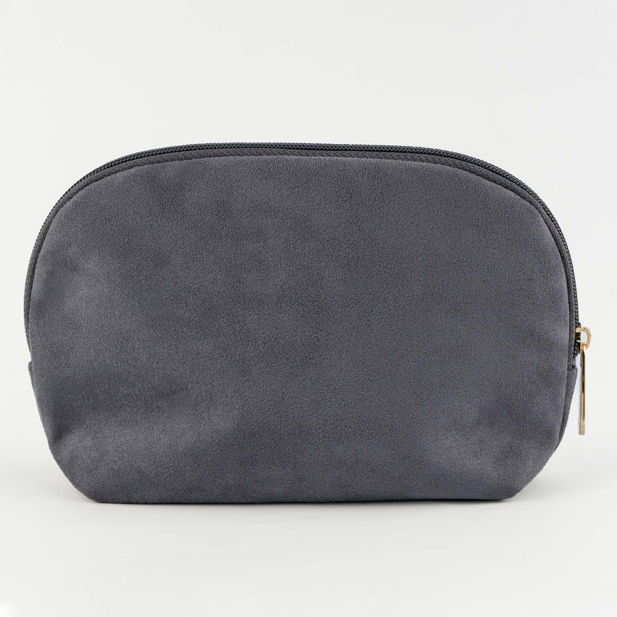 Frost Grey Suede Travel Pouch