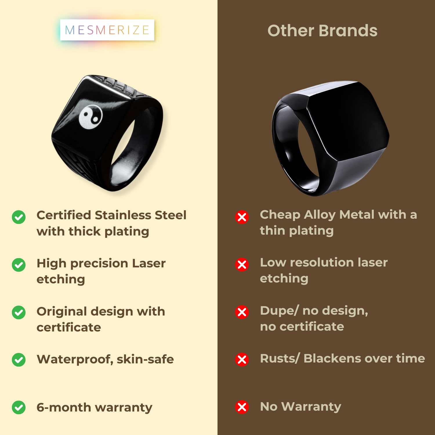 Spiritual Black Hercules Ring Om Yin Yang