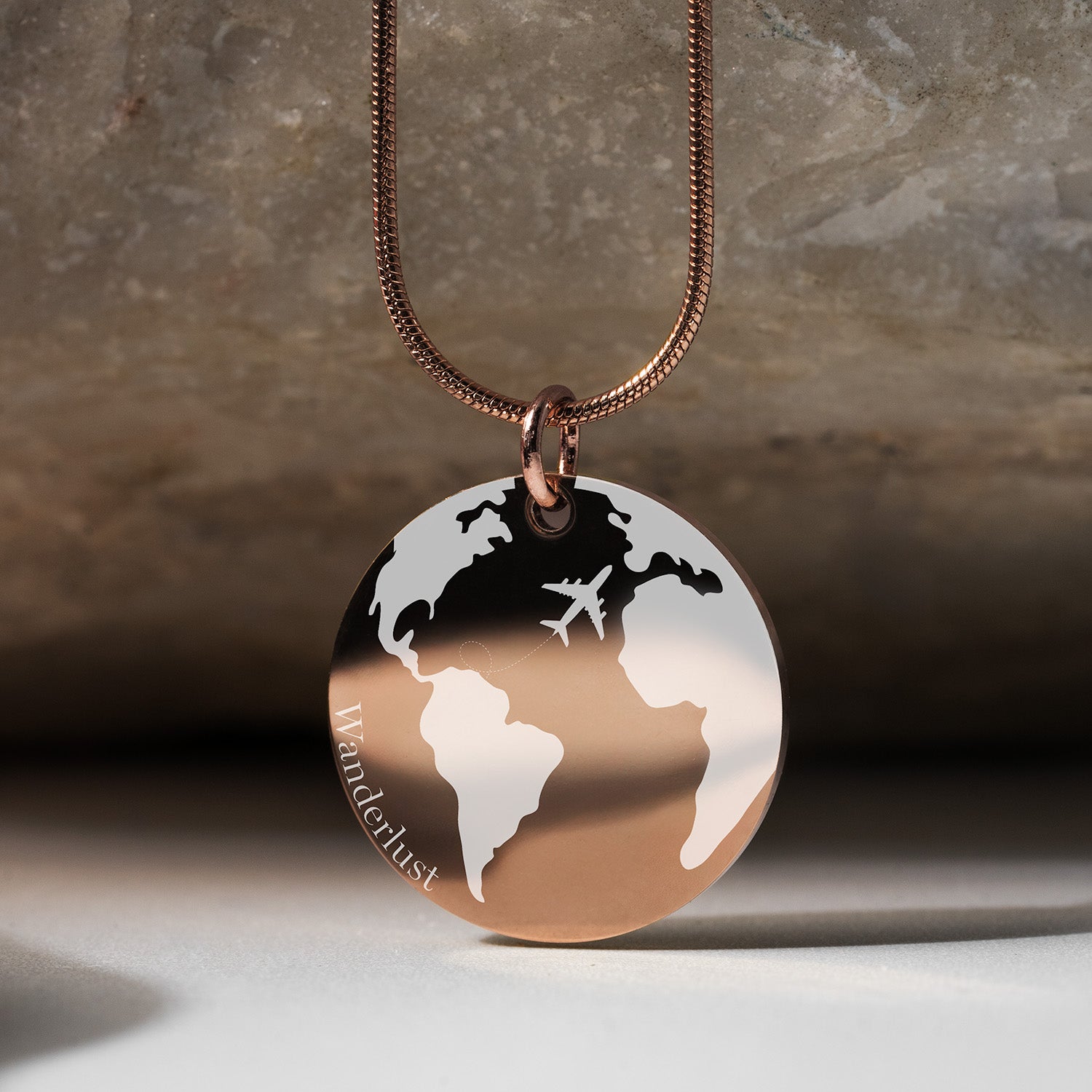 Wanderlust Circle Necklace Rose Gold