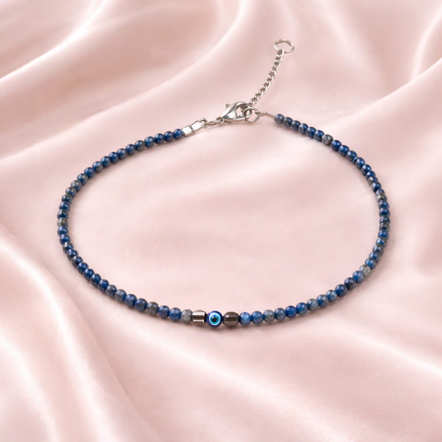 Wisdom Lapis Lazuli Evil Eye Adjustable Anklet