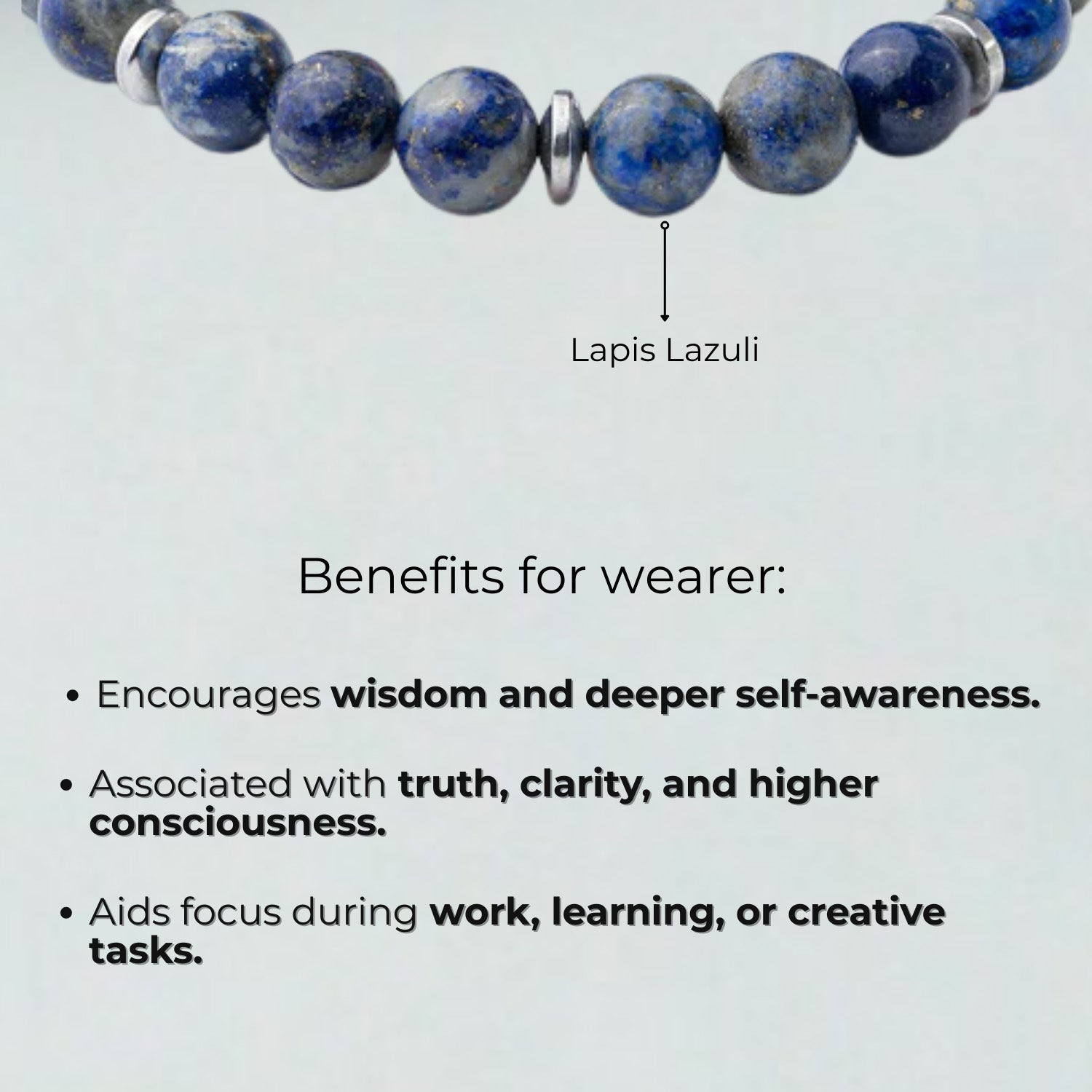 Natural Stone Jewellery Wisdom Lapis Natural Stone Elastic Bracelet