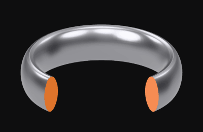 Domed ring profile cutaway