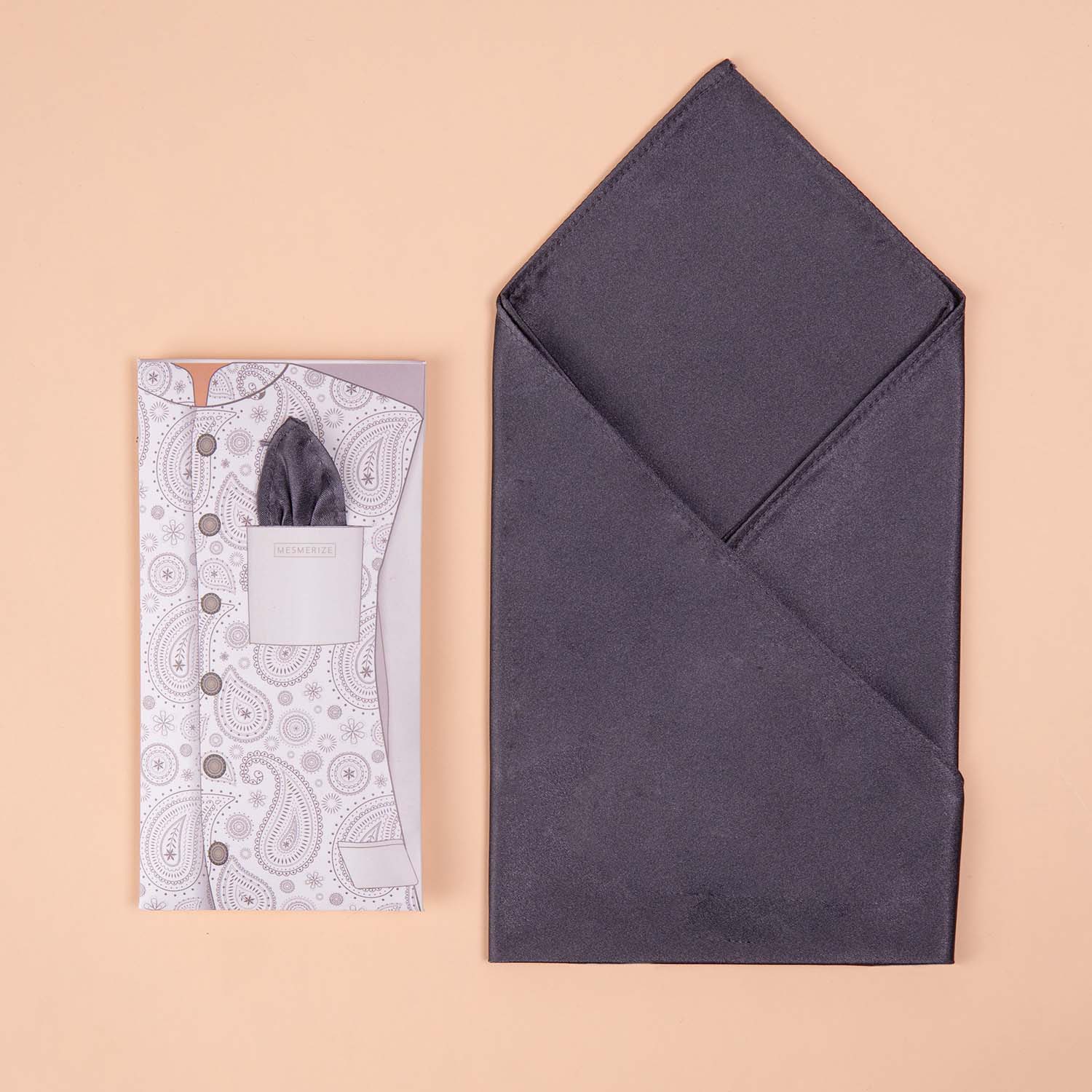 Travel Essentials Grey Satin Pocket Square