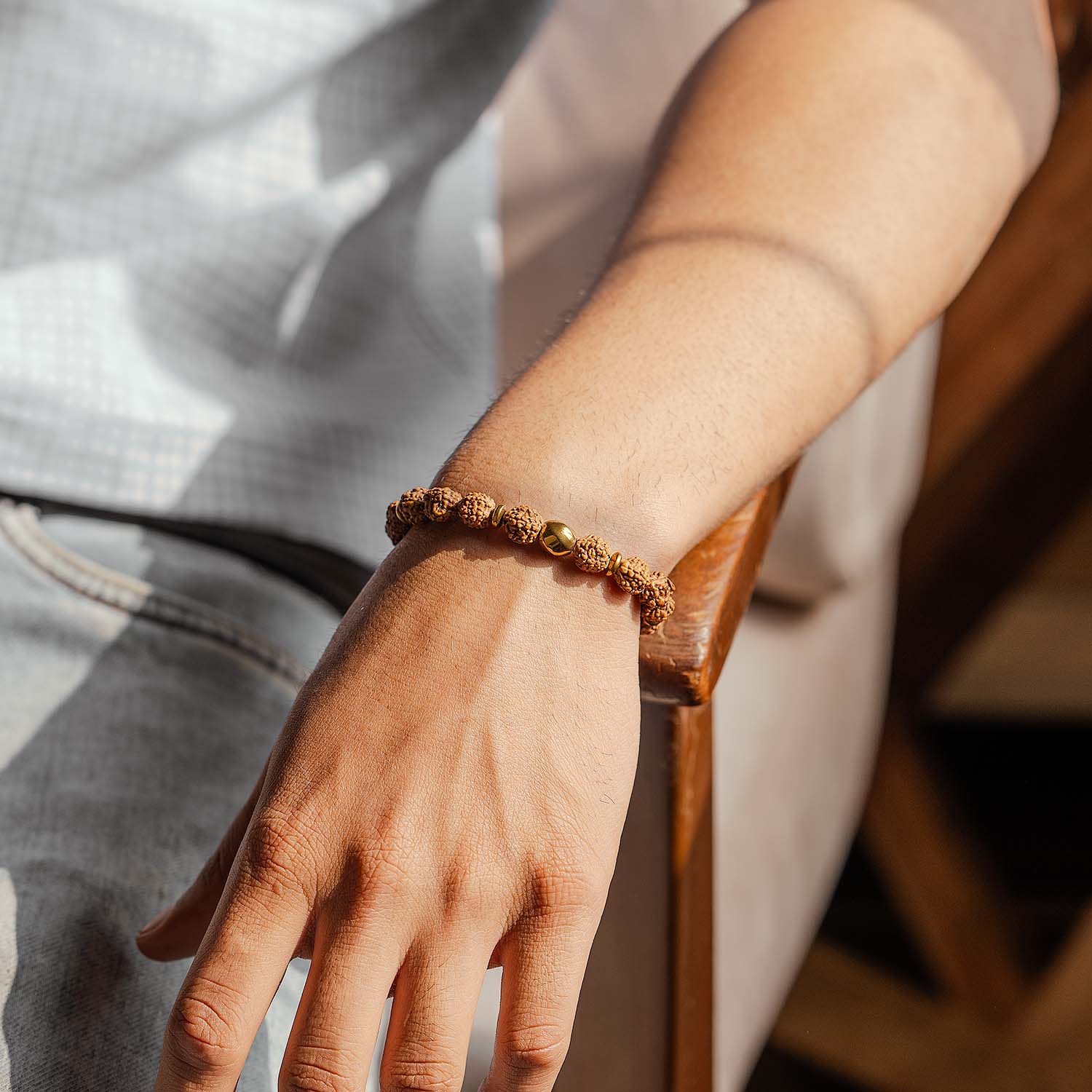 Mesmerize Rudraksha Wrist Band Spiritual Rudraksh Natural Stone