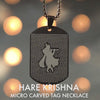 Hare Krishna Tag Necklace Gold