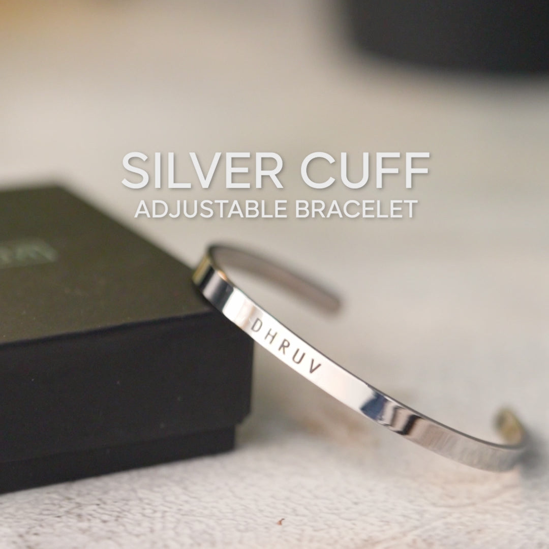 Non Personalised Silver Cuff Kada Bracelet