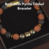 Spiritual Rudraksh Pyrite Trishul Bracelet with Magsnap